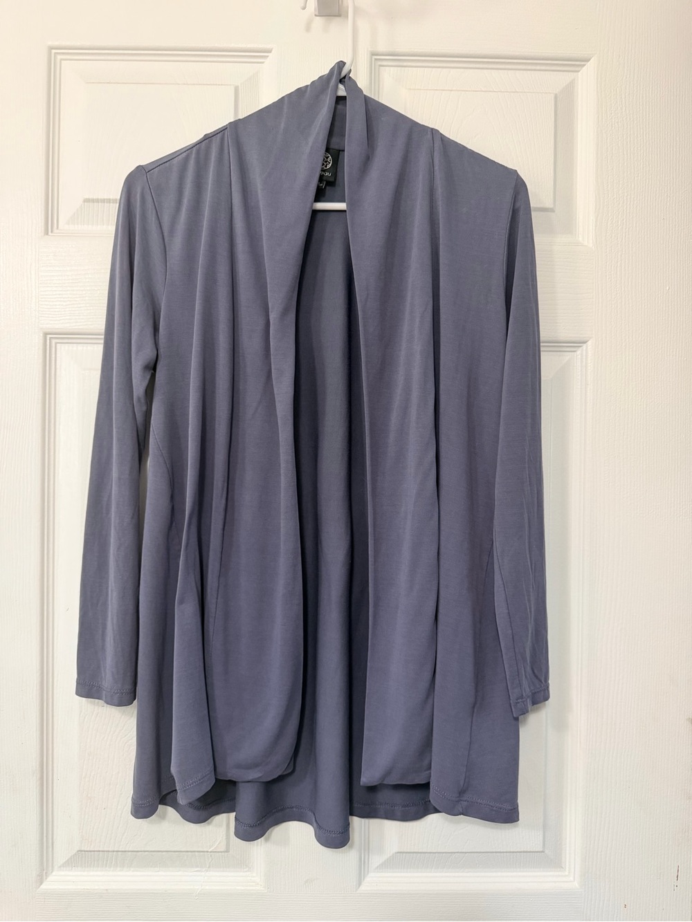 Light Slate Gray Open-Front Women's Cardigan Sweater